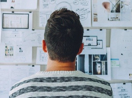 Person looking at wall
